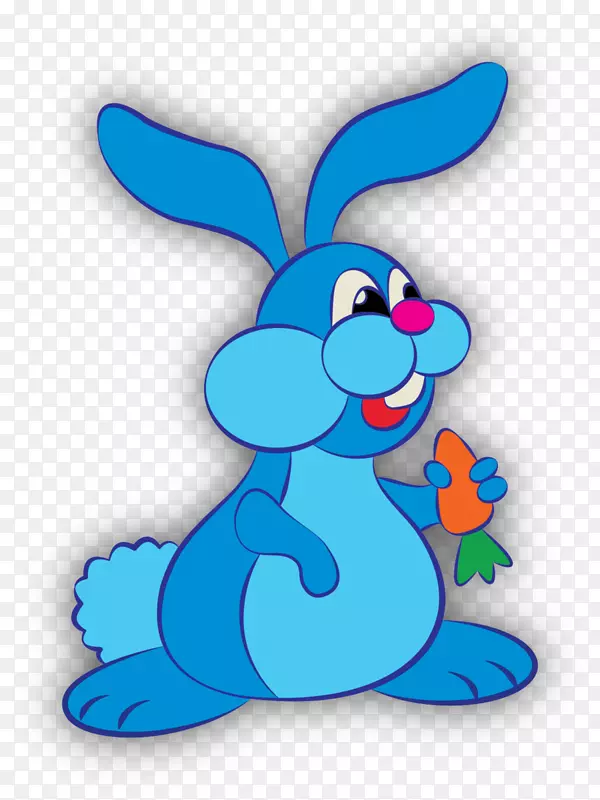 欧洲兔蓝画小灰兔