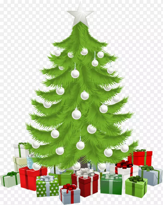 圣诞树圣诞礼物剪贴画-圣诞树