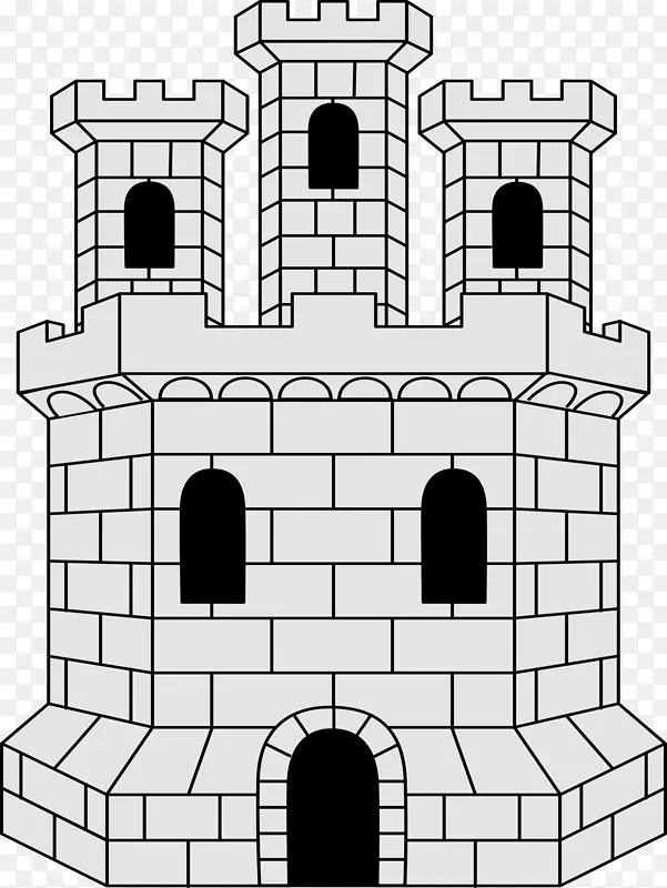 城堡要塞纹章剪贴画-城堡