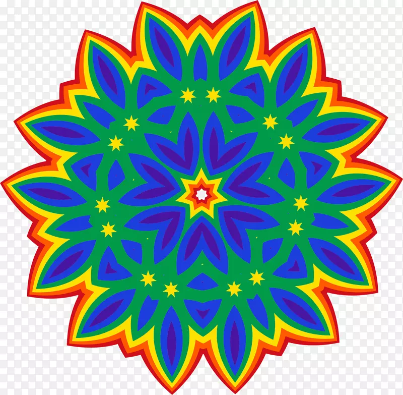花卉设计圆圈，几何画，剪贴画，艺术圈