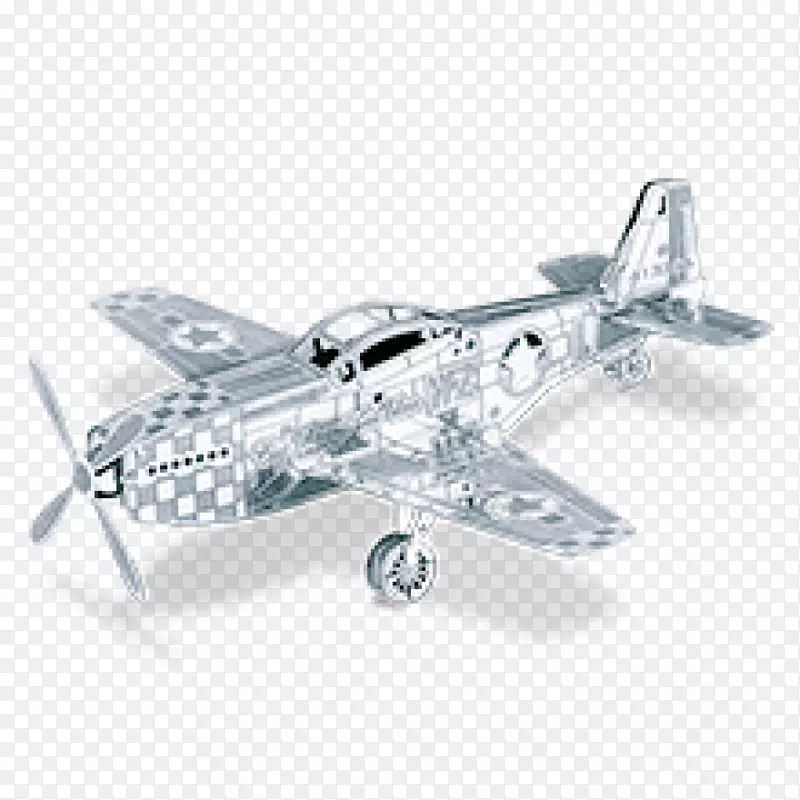 北美p-51野马飞机金属塑料模型激光切割飞机