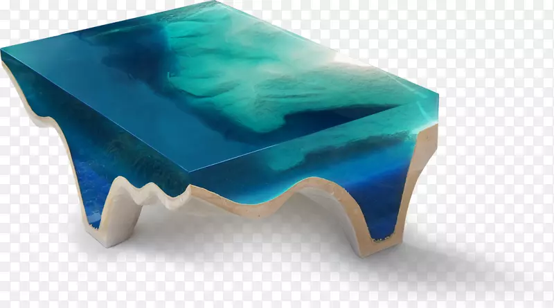 桌子透明半透明家具大理石绿松石半透明
