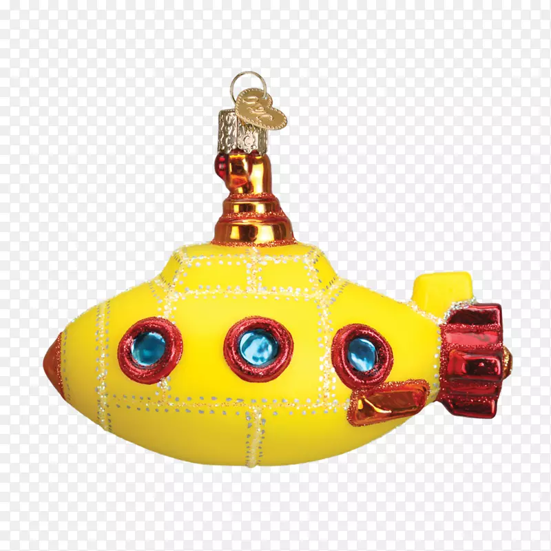 圣诞节装饰黄色潜水艇披头士手绘食物材料
