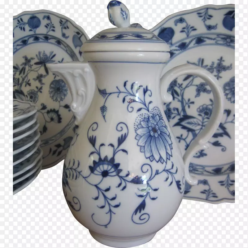 青葱梅森瓷餐具蓝白色陶器盘