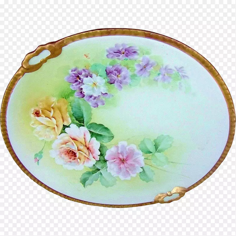 意大利陶瓷餐具.手绘花卉材料