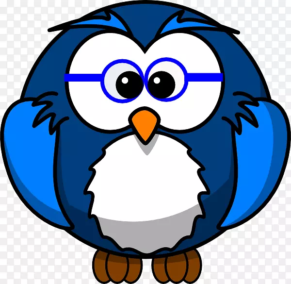 猫头鹰卡通版税-免费剪贴画-蓝色猫头鹰