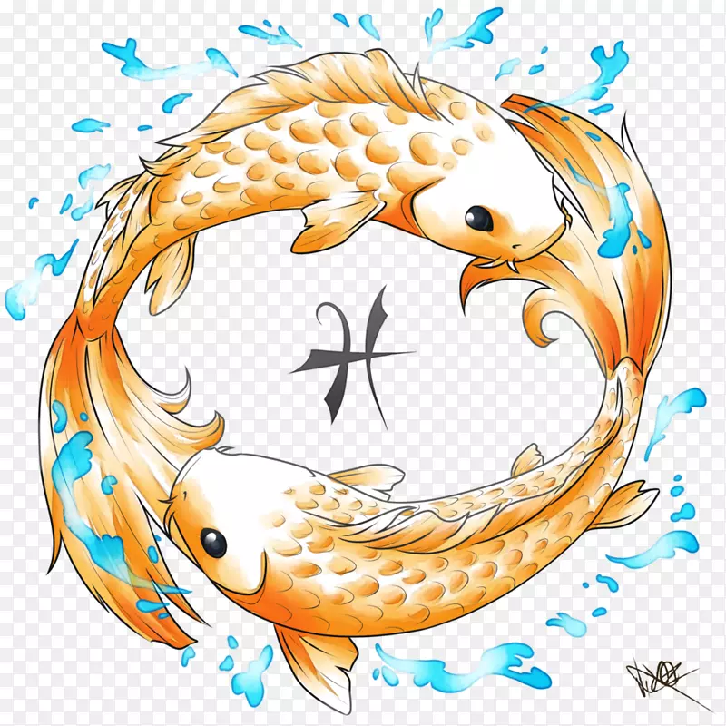 鱼苗双鱼纹身占星术-锦鲤纹身