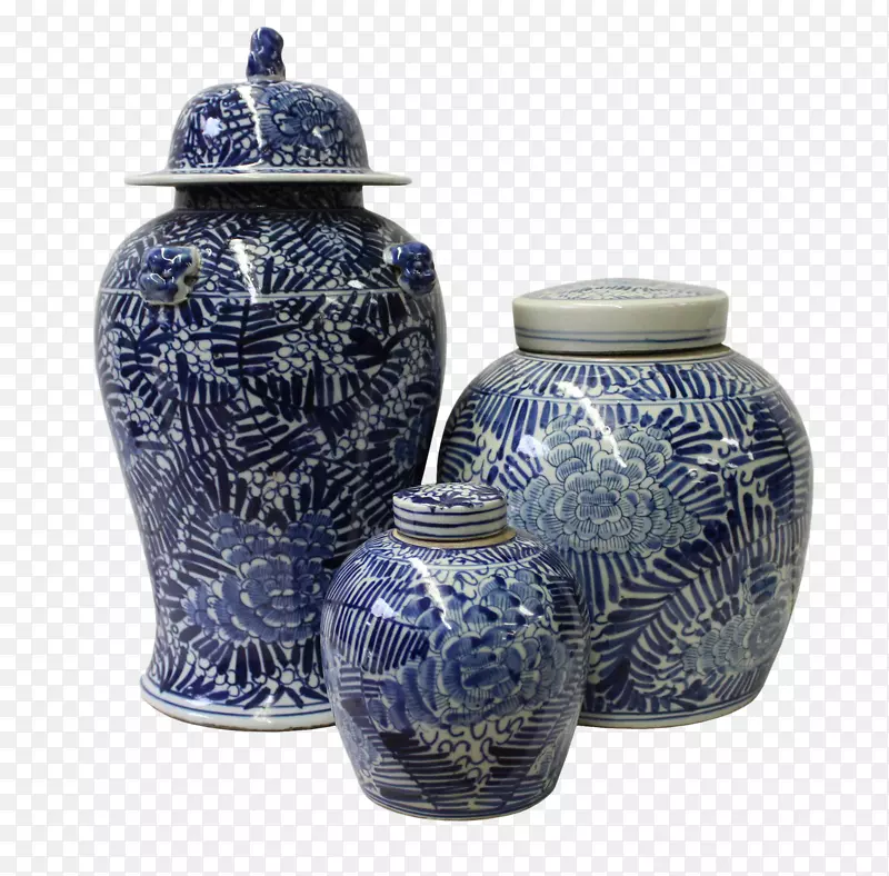 陶瓷花瓶蓝白色陶器钴蓝花瓶