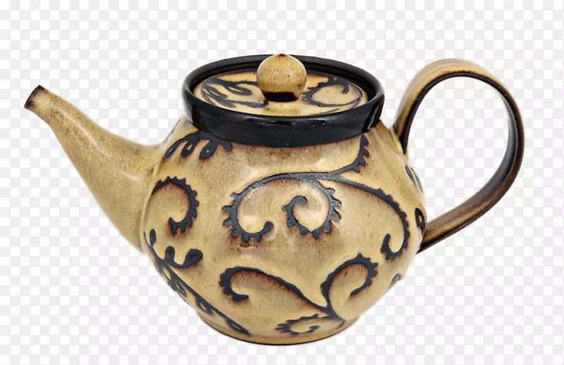 水壶茶壶陶瓷餐具陶器水彩画茶壶