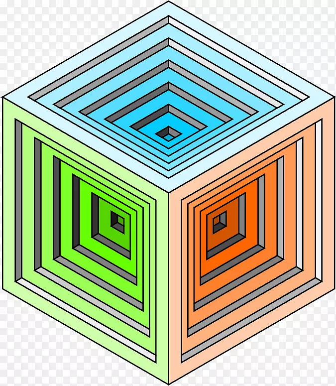 立方体绘制三维空间剪贴画.雕刻