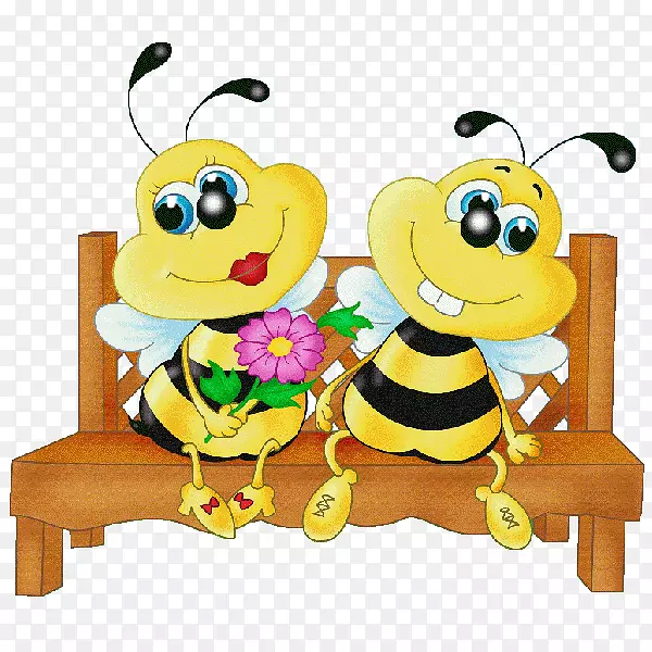 蜜蜂授粉大黄蜂剪贴画-蜜蜂卡通