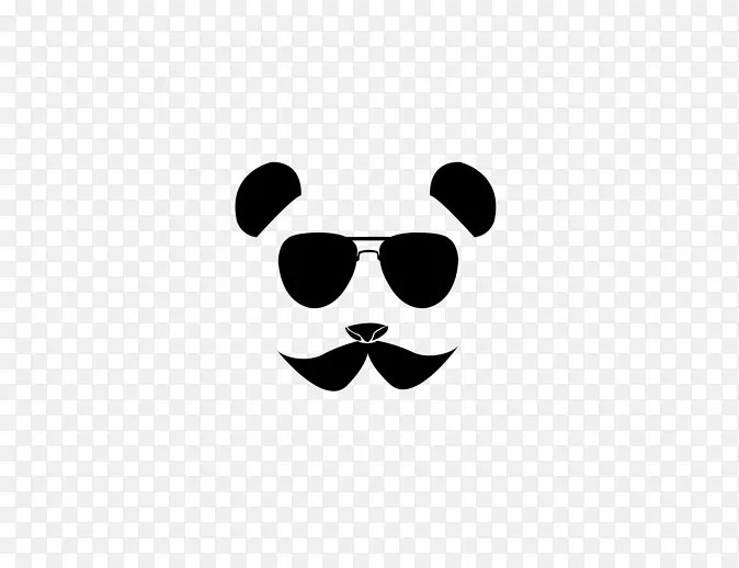 大熊猫小胡子可爱的眼镜-伪装