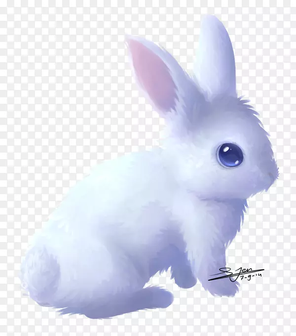 复活节兔子家养兔夹艺术-白兔