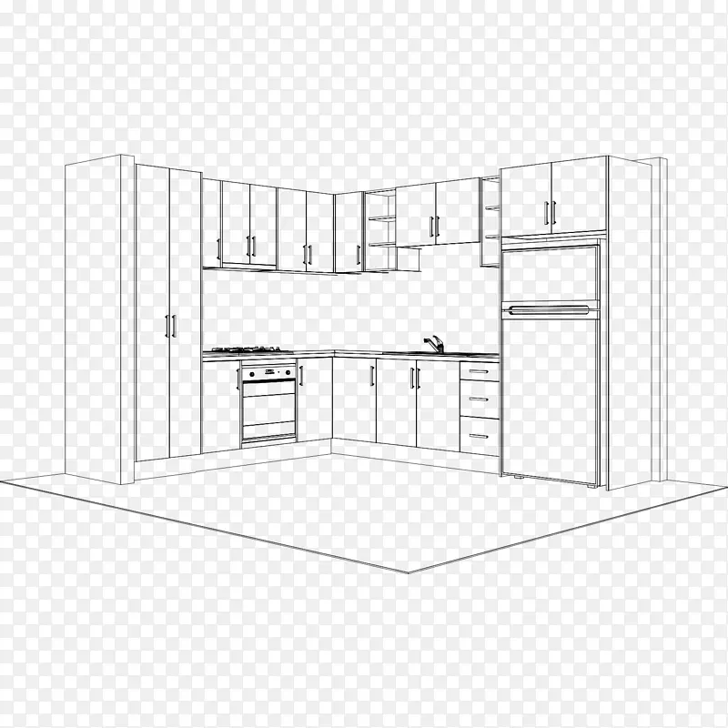 厨房橱柜家具绘图柜厨房