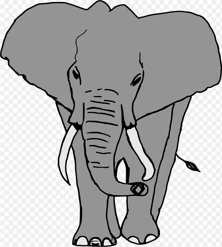 大象画动物插图