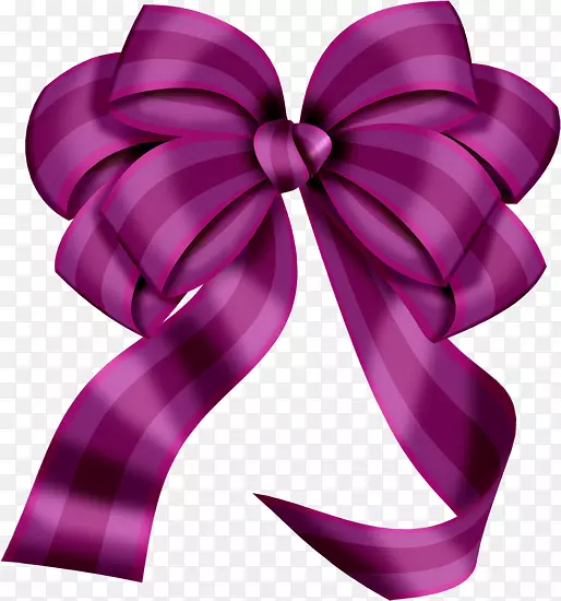 彩带礼品剪贴画-紫色蝴蝶结