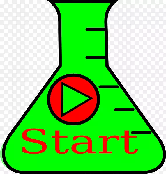 Erlenmeyer烧瓶实验室烧瓶化学绿色剪贴画-嗨