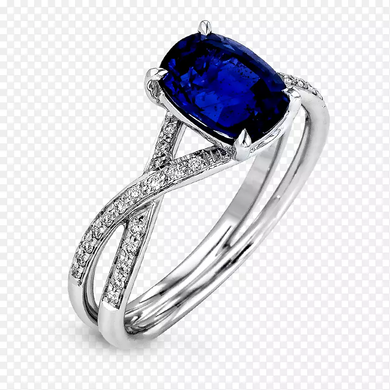 珠宝订婚戒指蓝宝石圆提示