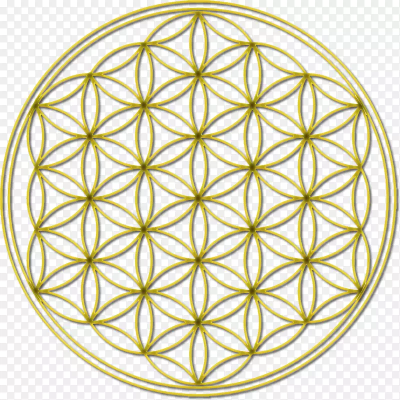 t恤重叠圆圈网格神圣几何学.金色