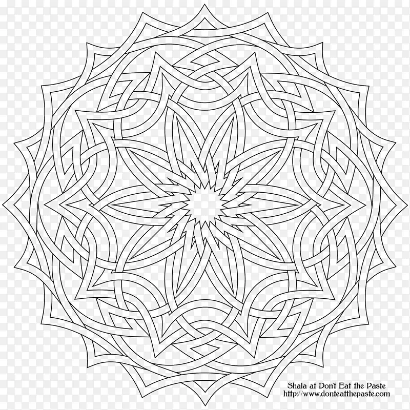 神圣几何重叠圆网格曼陀罗着色书-3月8日花卉设计