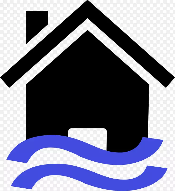 洪水计算机图标自然灾害剪贴画-小房子