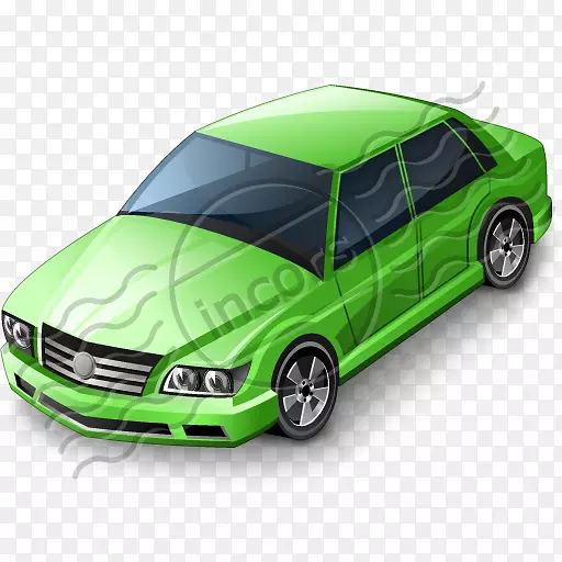 汽车电脑图标轿车剪贴画绿色汽车锁