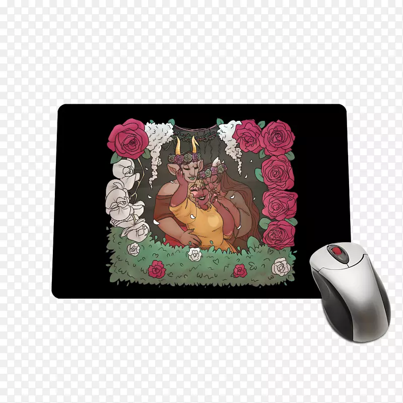鼠标垫长方形电脑洋红海棠玉花