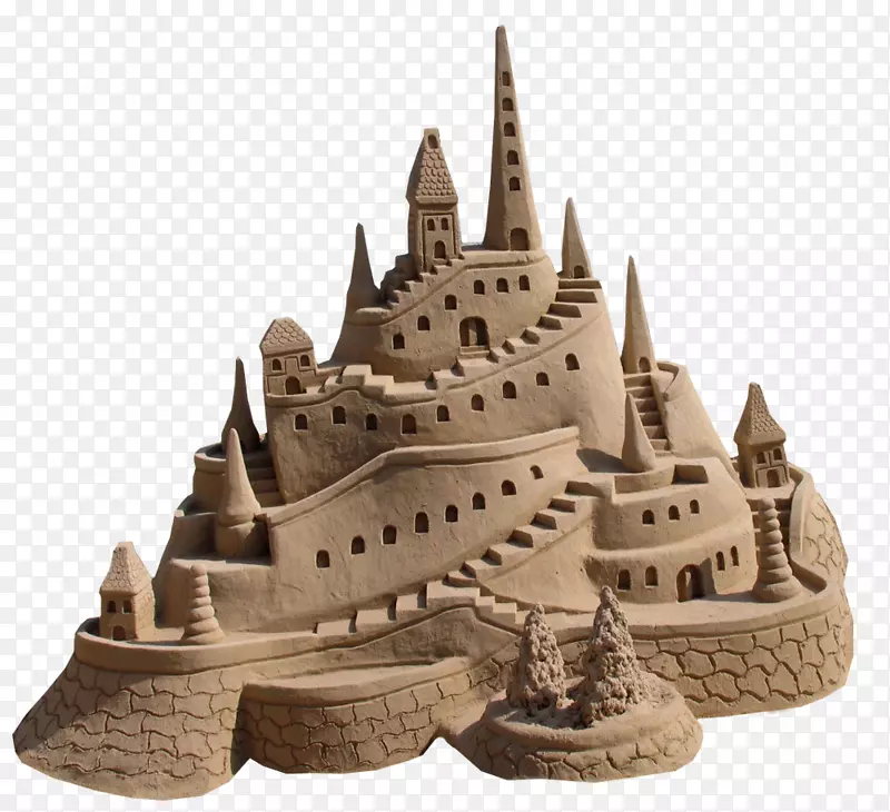 沙滩艺术与游戏城堡雕塑-卡通城堡背景