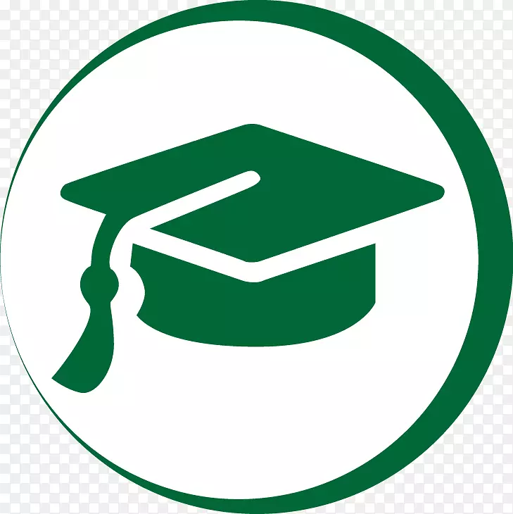 方形学术帽毕业典礼帽子剪辑艺术-绿色黑板教育