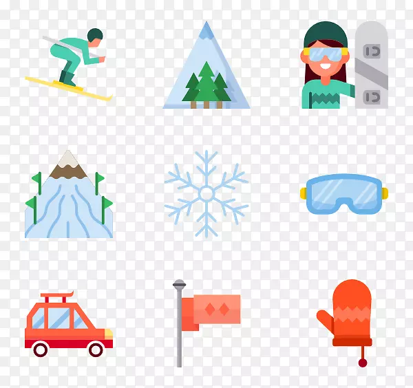 运动滑雪电脑图标剪贴画.冬天
