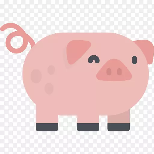 猪电脑图标剪贴画-肚子猪PNG免费下载