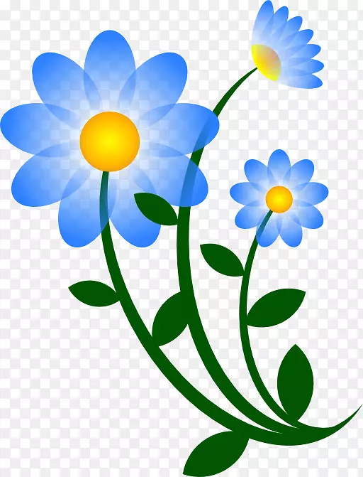 花卉设计剪贴画-粉蓝色剪贴画