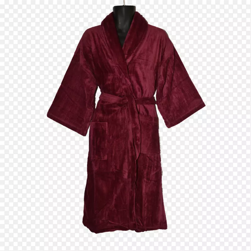 长袍连衣裙天鹅绒袖深红色披肩