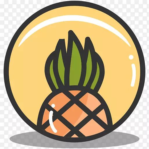 电脑图标水果菠萝剪贴画-浪漫暑假