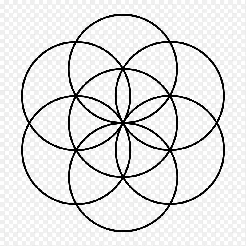 神圣几何学重叠圆网格花几何学
