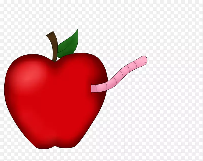 苹果剪贴画-蠕虫