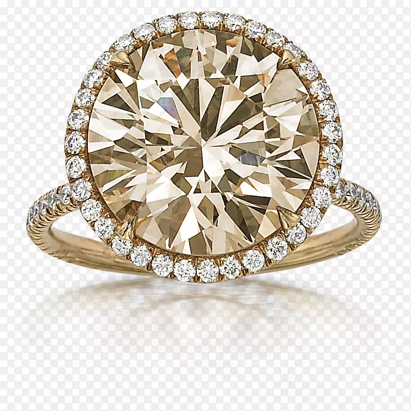 棕色钻石订婚戒指结婚戒指-钻石灯
