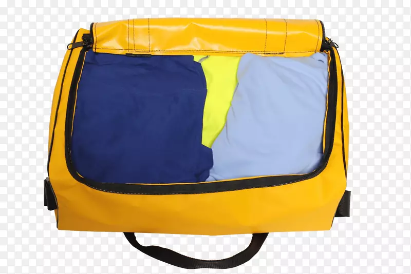 送信袋手提行李蓝色黄色护照和行李材料