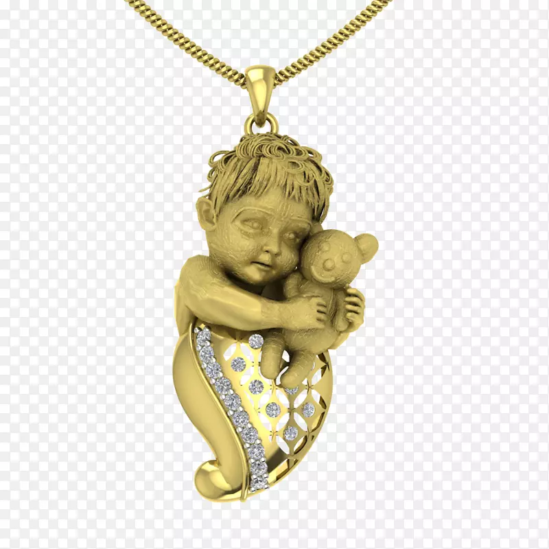 耳环、吊坠、魅力和吊坠、珠宝、婴儿-拉克希米金币