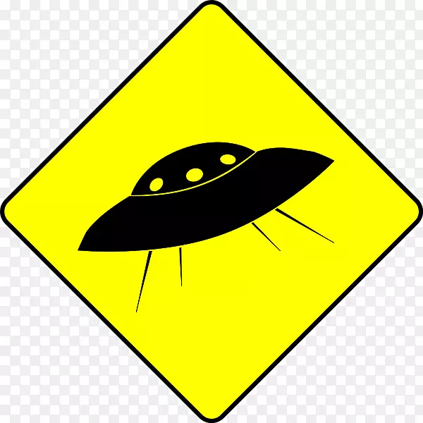 交通标志警告标志道路剪辑艺术卡通外星飞碟