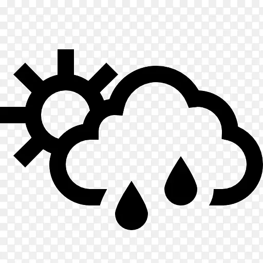 电脑图标、雨、云、天气-阳光明媚。