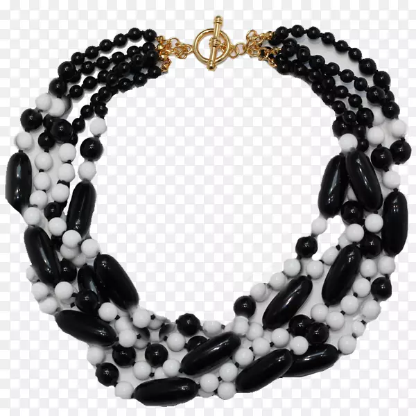 Onyx珠项链，手镯，黑色m-时尚下巴