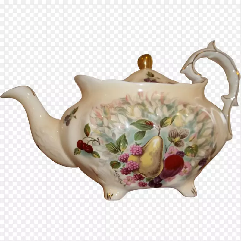 田纳西州水壶瓷茶壶.手绘茶壶