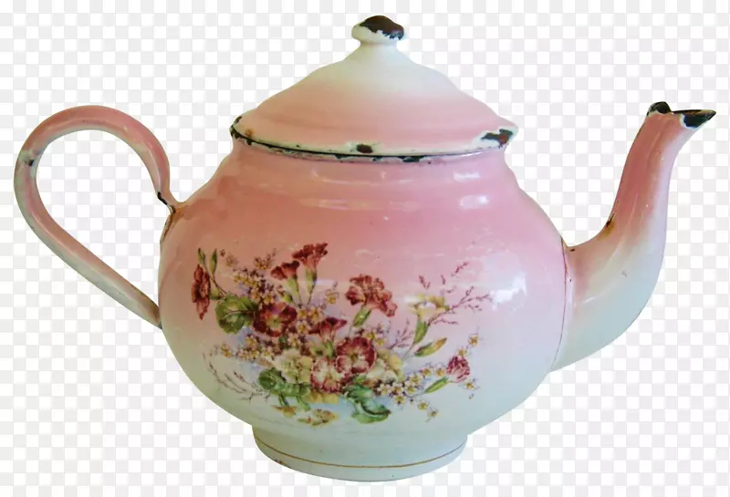 水壶茶壶陶瓷陶器田纳西手绘茶壶