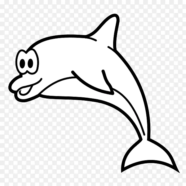 海洋海豚甲壳动物绘画剪贴画-远距离
