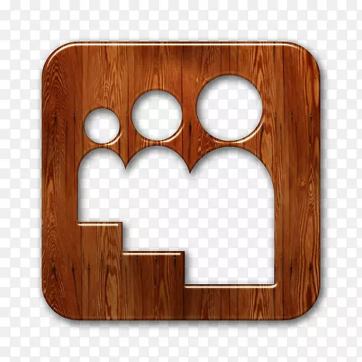 电脑图标社交媒体博客-木头标志