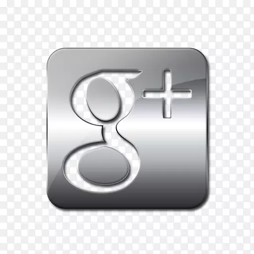 Google+社交媒体电脑图标Google徽标镀金-银