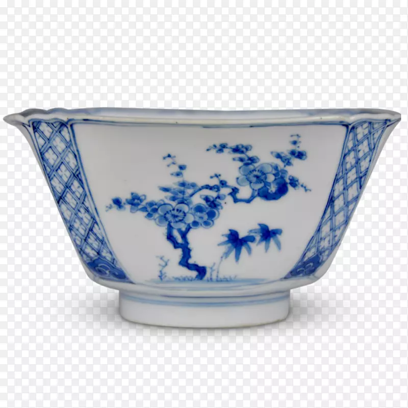 蓝白色陶器陶瓷钴蓝碟碗-宜兴