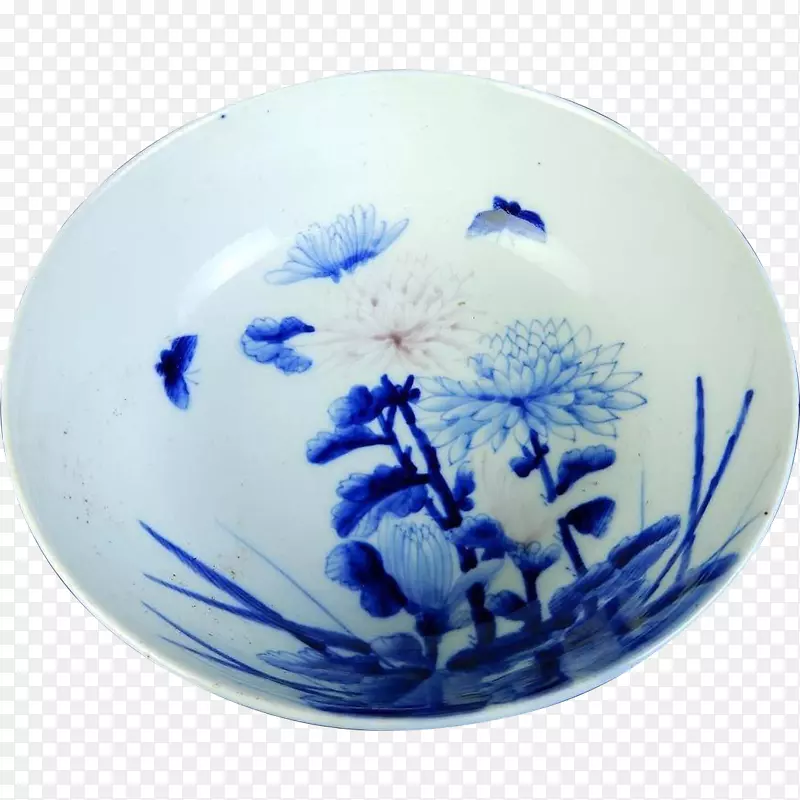 GB/T1485-1988板蓝白色陶瓷片钴蓝盘青花瓷碗