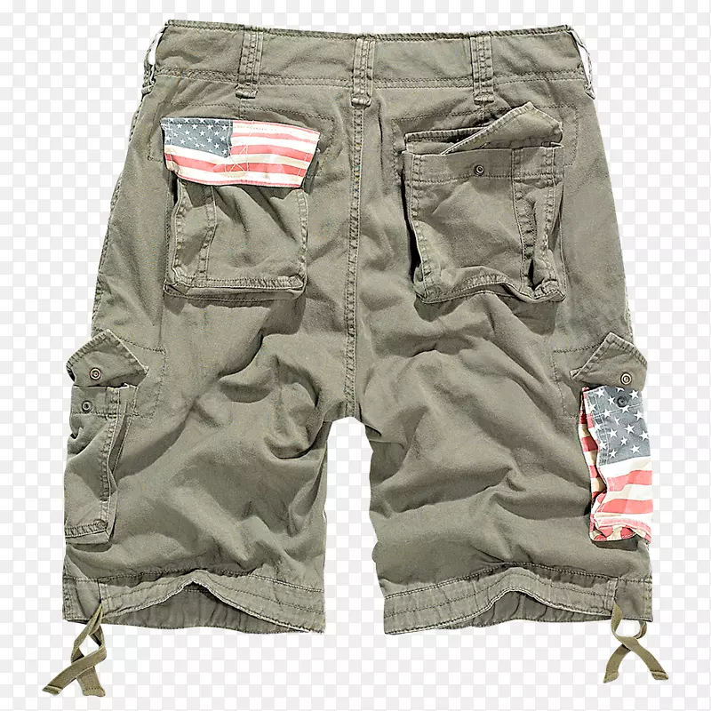 百慕大短裤袖珍裤拉链-橄榄旗材料
